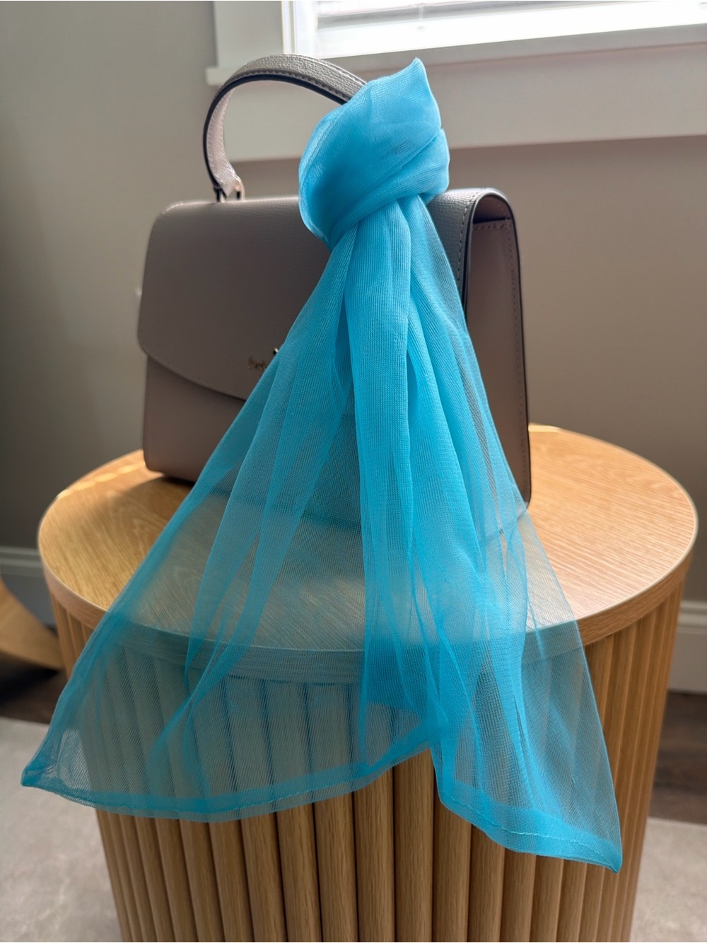 Light Turquoise Sheer Scarf Wrap for Handbag and Neck
